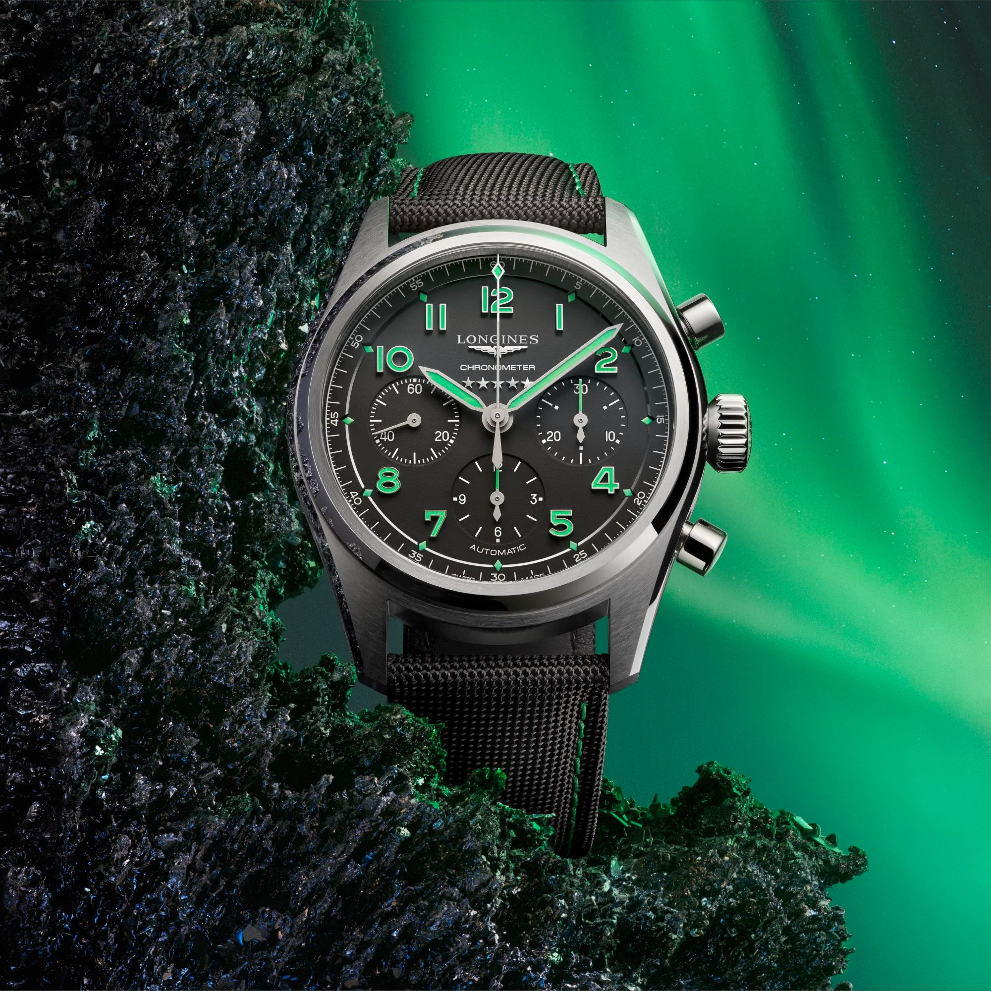 Spirit 42MM Pioneer Edition Titanium Watch Black Green L38291532