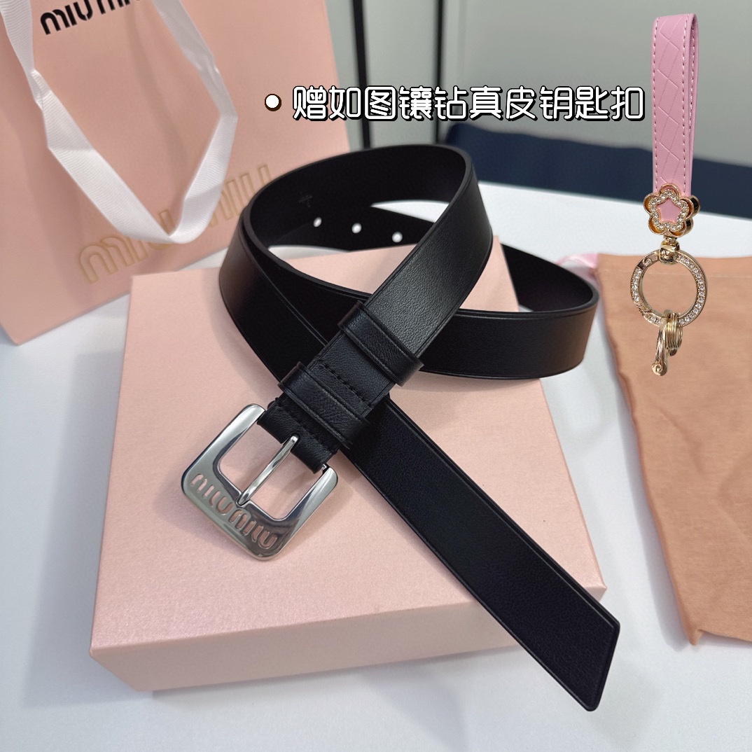 MiuMiu Leather Belts 1:1 Mirror Version