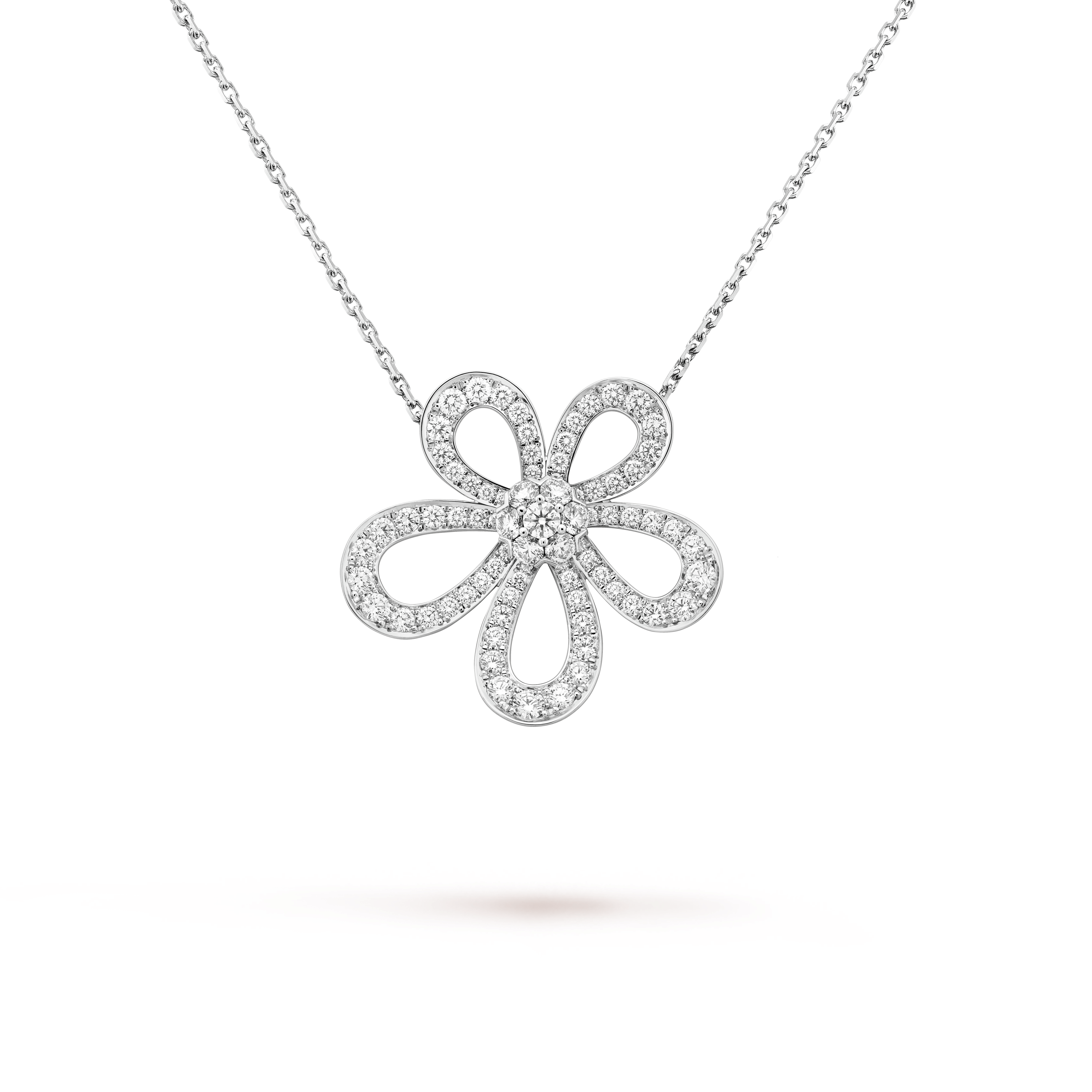Van Cleef & Arpels Flower Necklace with Diamonds, Flowerlace Pendant