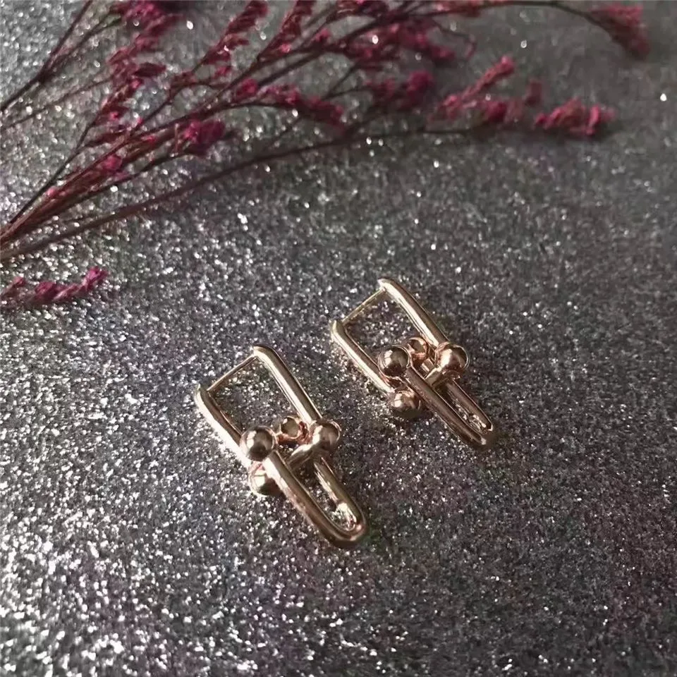 Tiffany Hardwear Link Earrings Silver/Rose Gold/Yellow Gold Personalized Birthday Gift Sale Italy 38087959/38087983