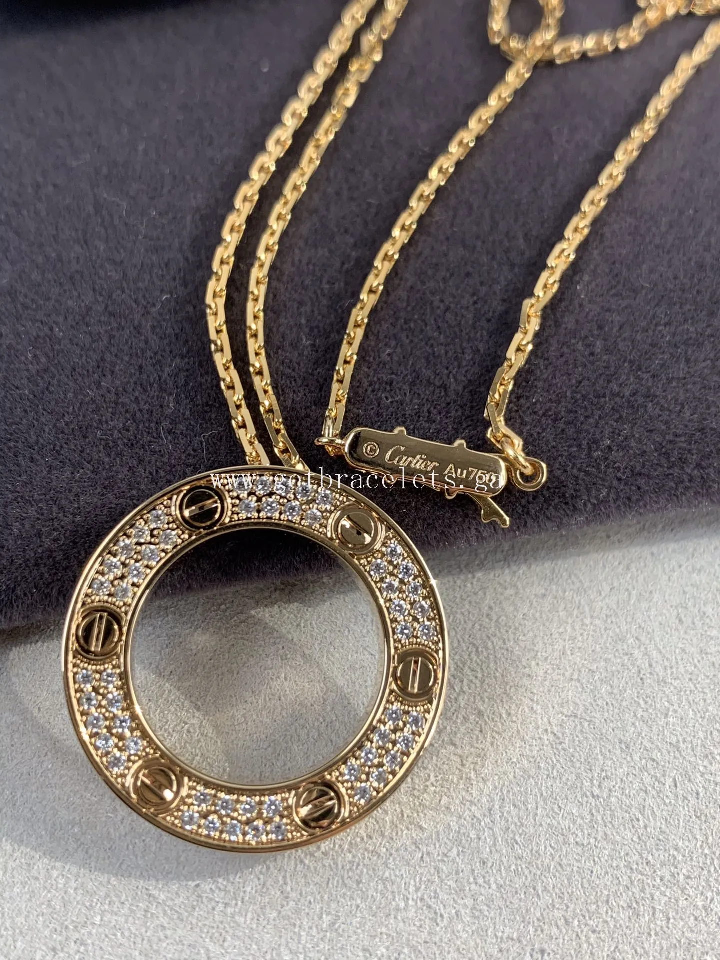 Cartier Love Necklace Rose Gold With Pave Diamonds
