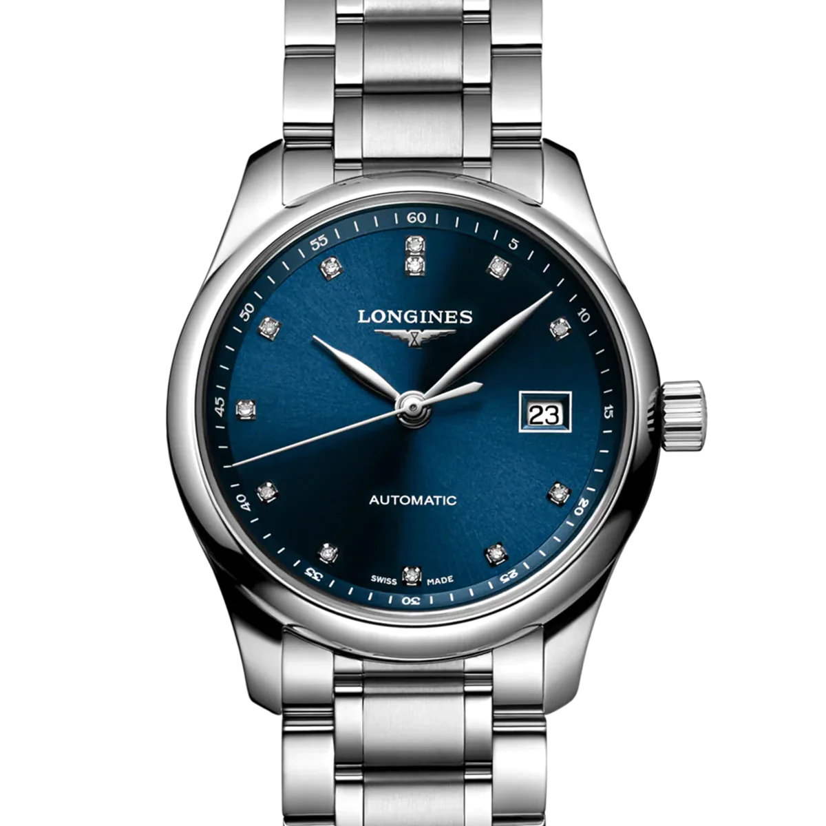 Master 29MM Automatic Sunray Blue Dial Diamond Markers Watch L22574976