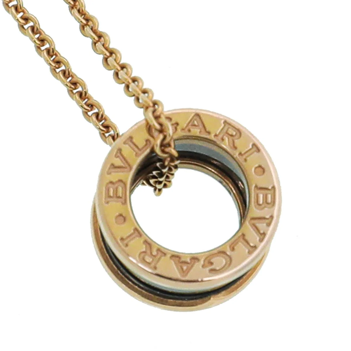 Bvlgari 18K Yellow Gold Black Ceramic B Zero Pendant Necklace