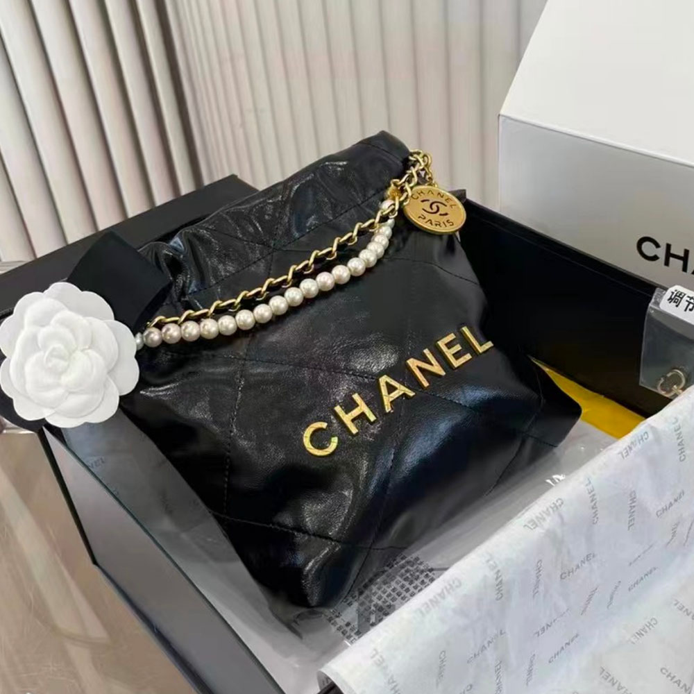 CHANEL Mini 23S Shiny Calfskin with Pearl Handbag AS3980 Shoulder Bag(Replica)