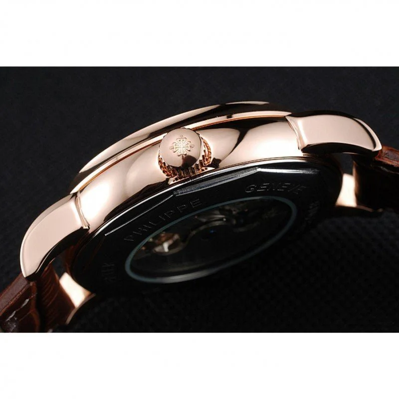 Dual Time Moonphase Tourbillon Dial Rose Gold 44 mm, Rose Gold Plated