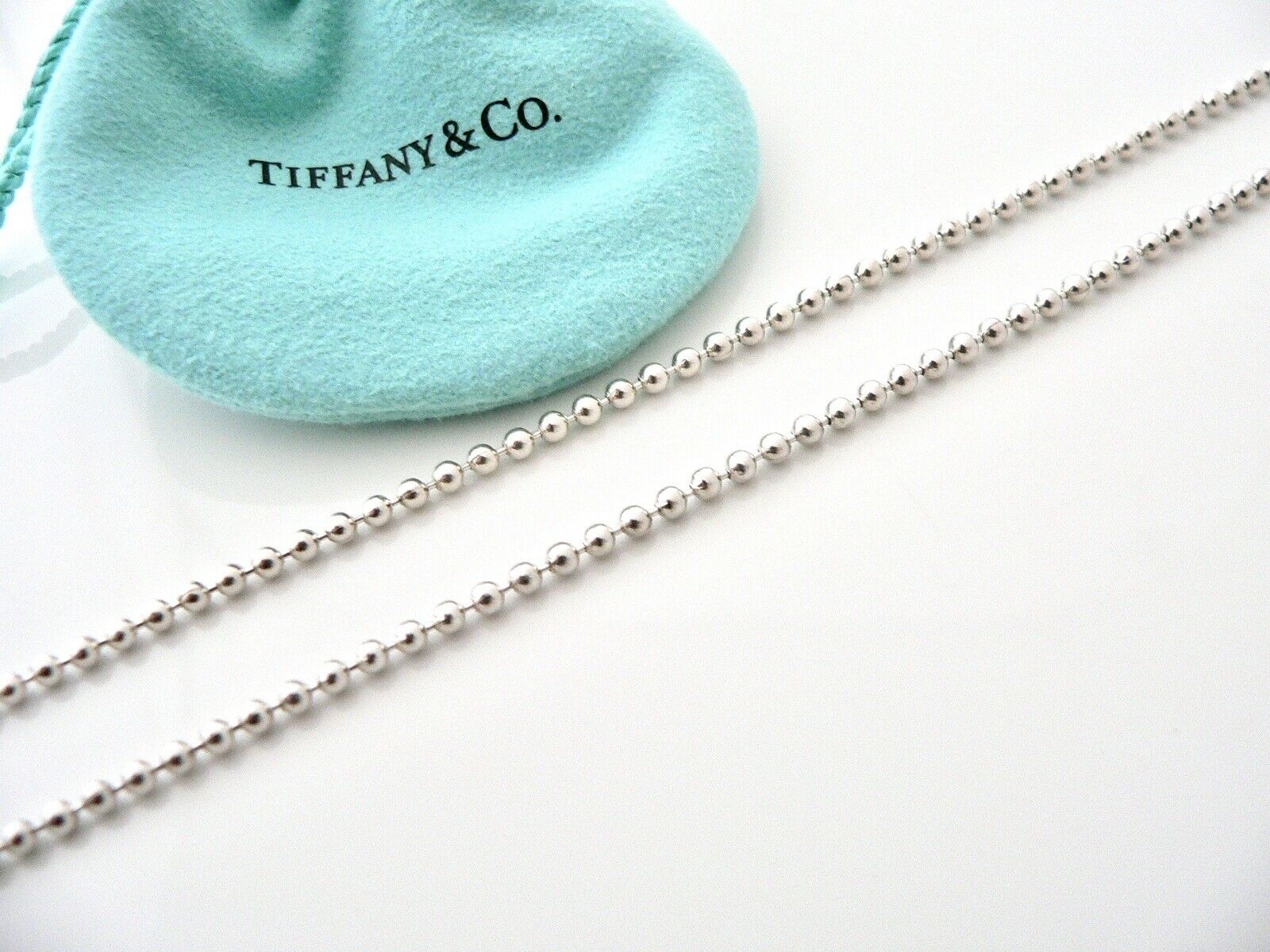 Tiffany & Co Silver Large Oval Locket Necklace Pendant 28 In Chain XL Gift Love