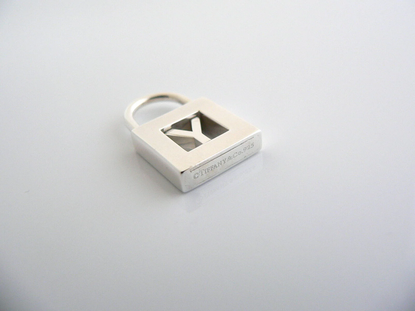 Tiffany & Co Silver Alphabet Y Padlock Pendant Charm 4 Necklace Bracelet Gift