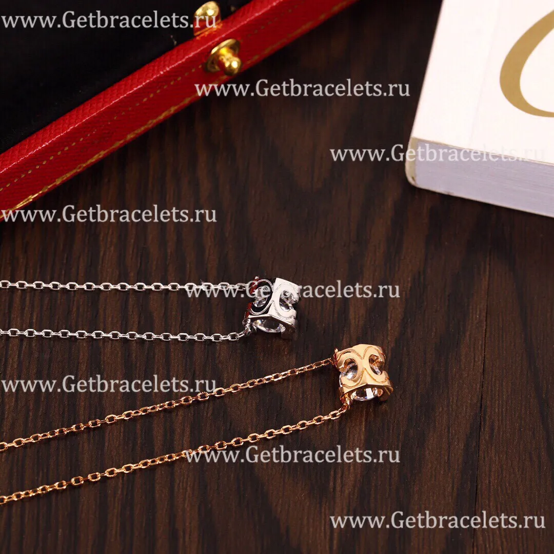 Replica C DE Cartier Necklace Rose Gold with Diamons N7413300