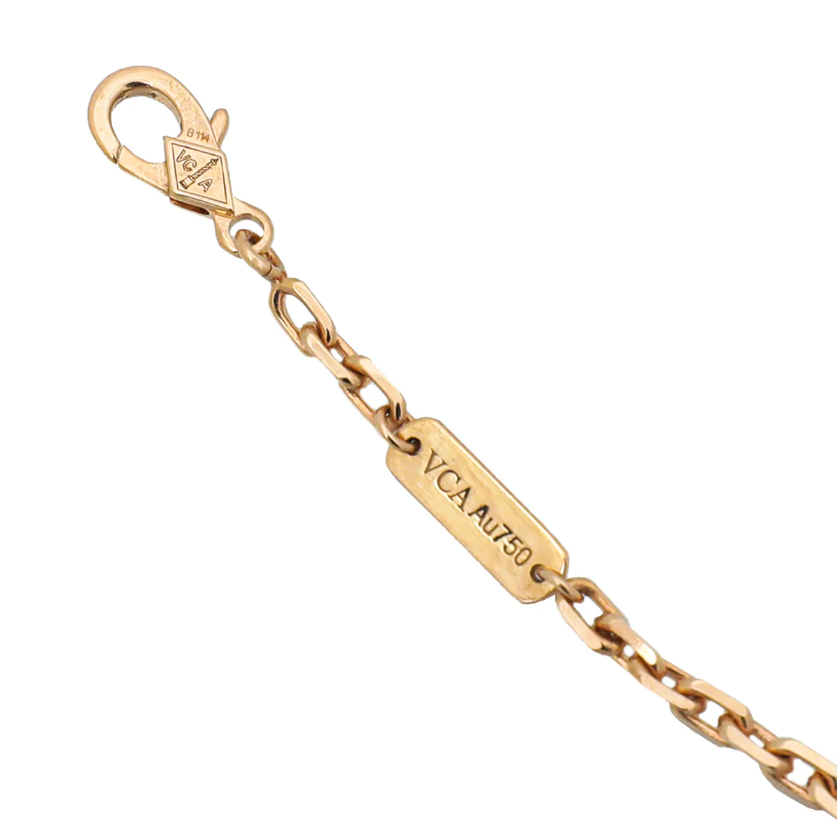 Van Cleef & Arpels 18K Pink Gold Diamonds Alhambra Secret Quartz Pendant Watch