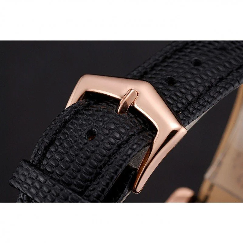 Chronograph Black Guilloche Dial Black 43 mm, Rose Gold Plated