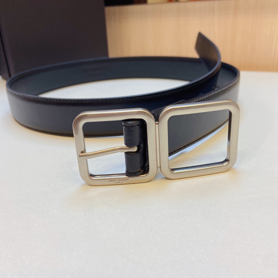 YSL Saint Laurent Leather Belts 1:1 Mirror Version