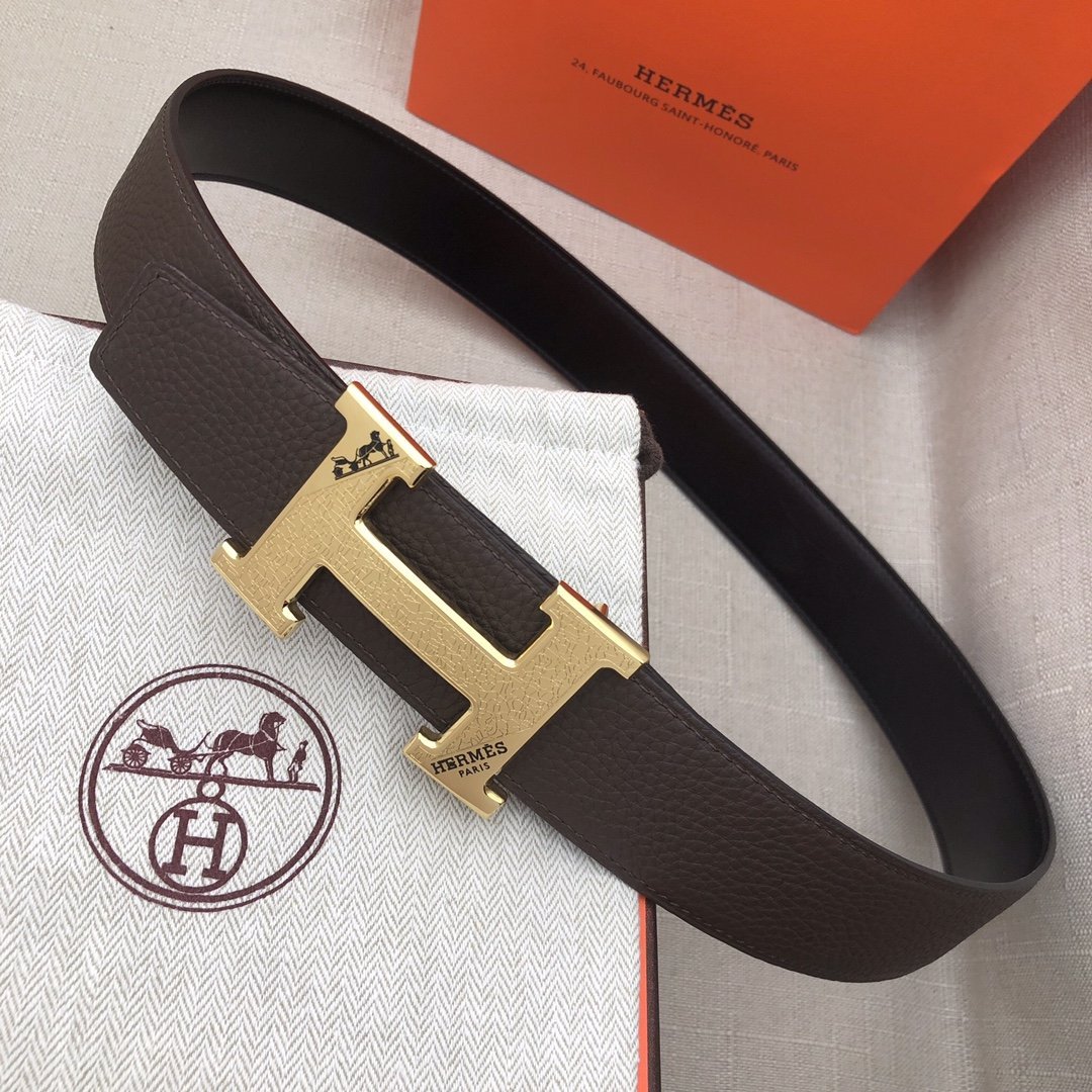 Hermes H Belt Buckle & Reversible Black For Women, Women Belt 380MM