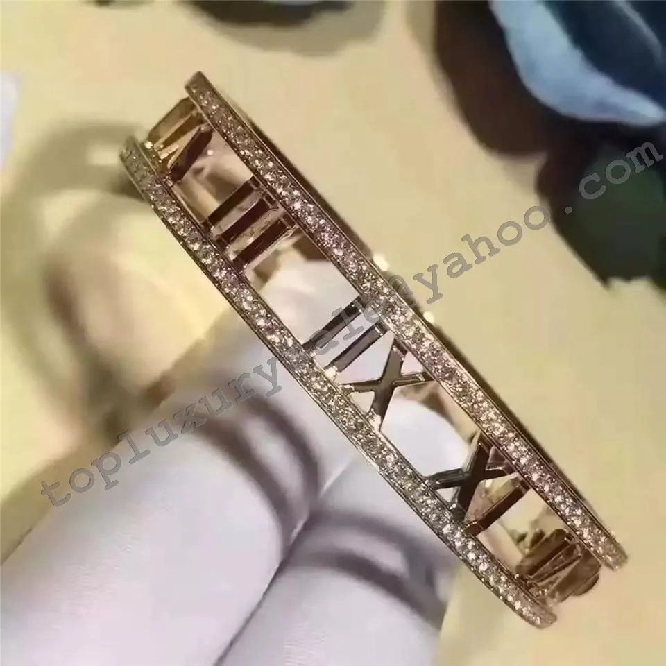 Replica Tiffany Atlas Open Hinged Bangle Pave Diamonds GRP08555