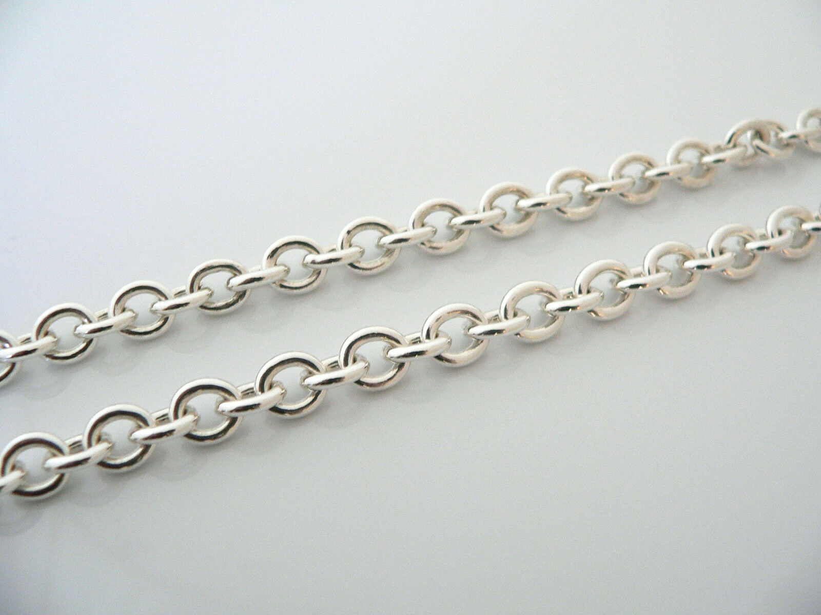 Tiffany & Co Silver Link Necklace Pendant Charm Chain Gift Love Statement Thick