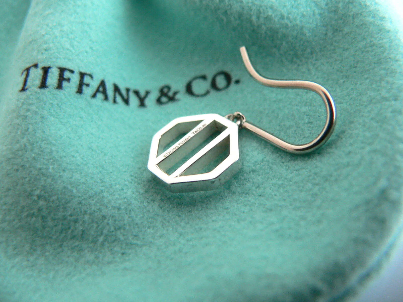 Tiffany & Co Silver Picasso Zellige Dangling Dangle Earrings Gift Love Pouch