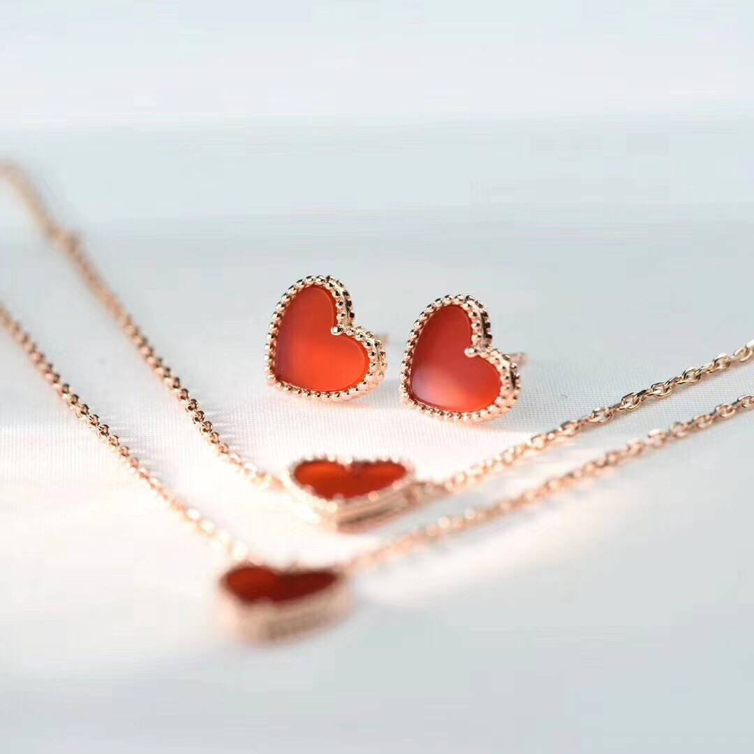 Van Cleef & Arpels Red Heart Stud Earrings