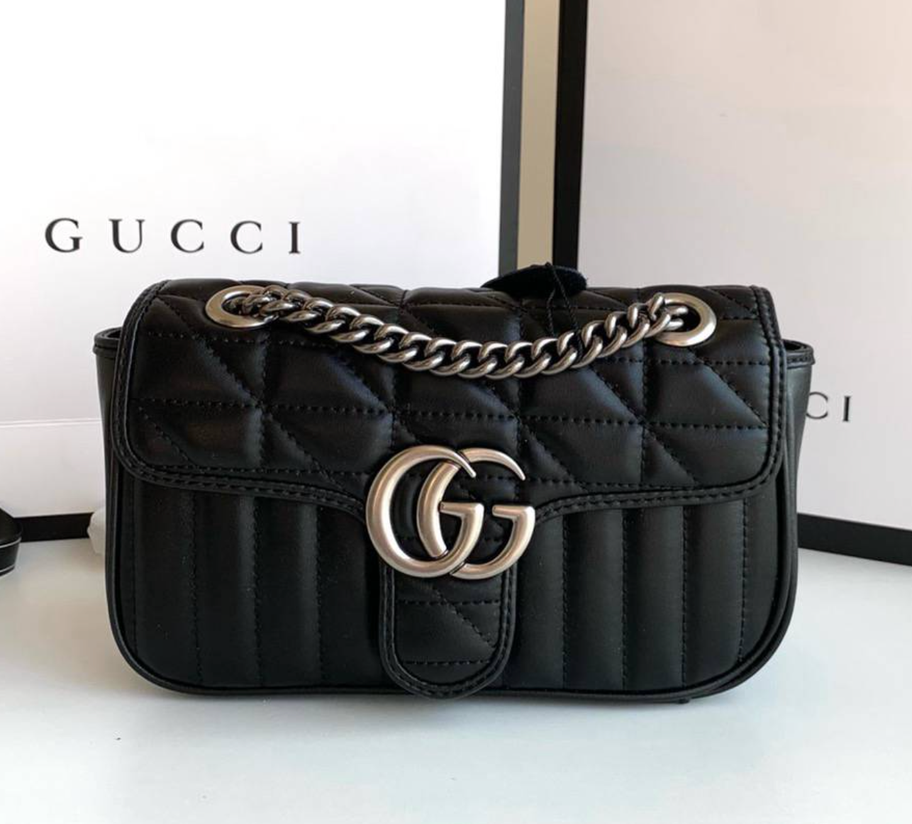 Gucci GG Marmont -Vertical stripes Shoulder Bag Handbag(Replica)