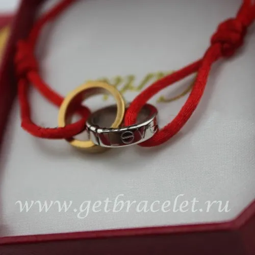 Replica Cartier Love Bracelet Pink Gold White Gold Red Crod