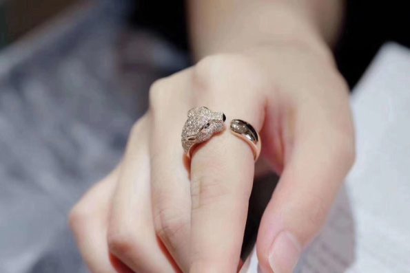 Cartier Leopard Head Ring Dupe with Diamonds