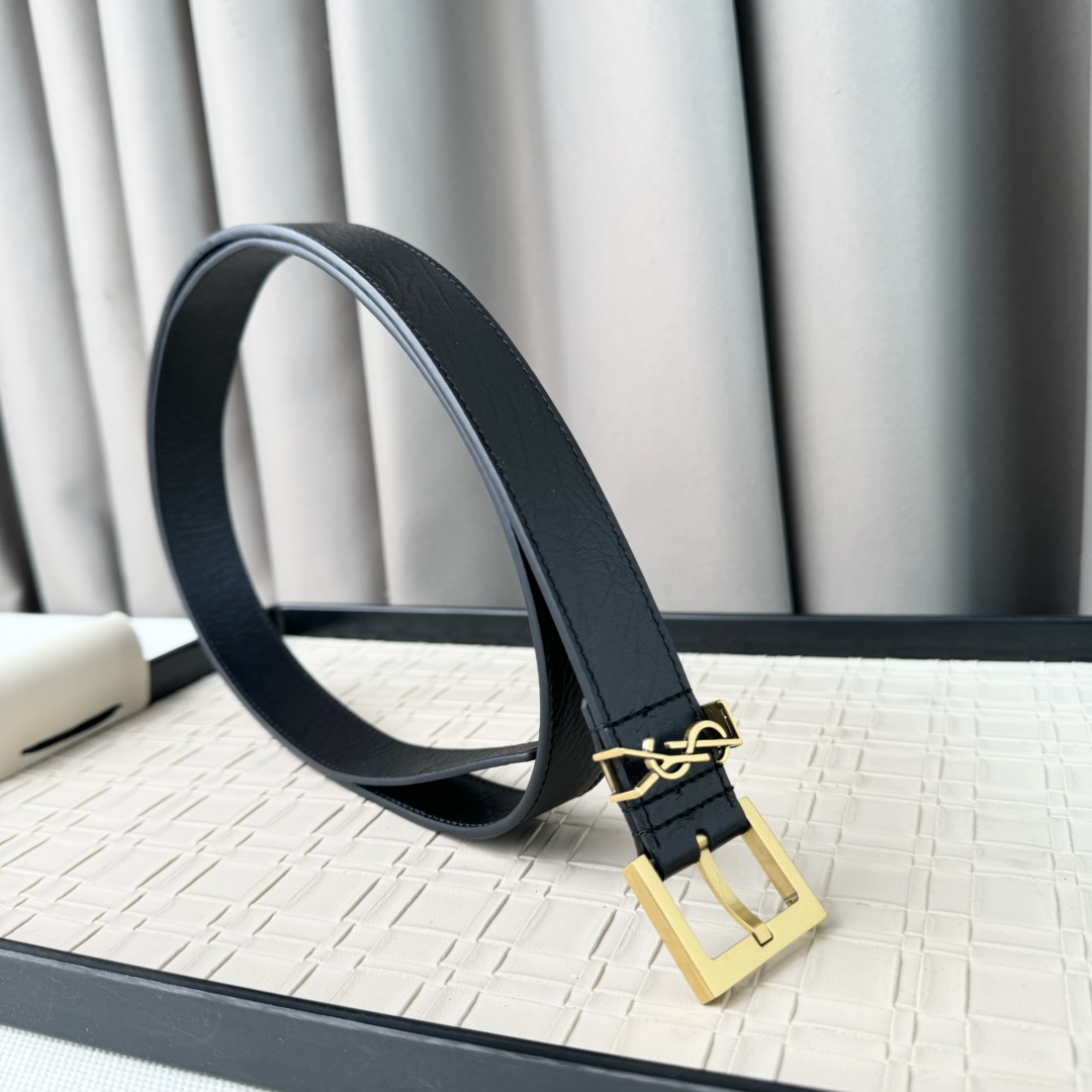 YSL Saint Laurent Leather Belts 1:1 Mirror Version