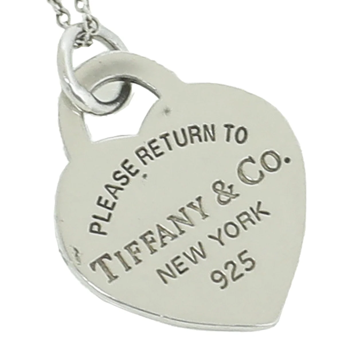 Tiffany & Co Silver Heart Tag Pendant Necklace