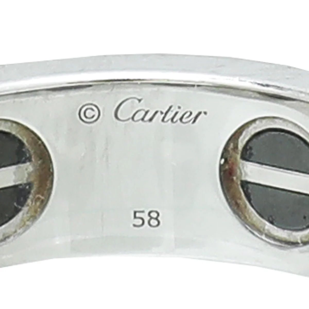 Cartier 18K White Gold Diamond Paved & Ceramic Love Ring 58