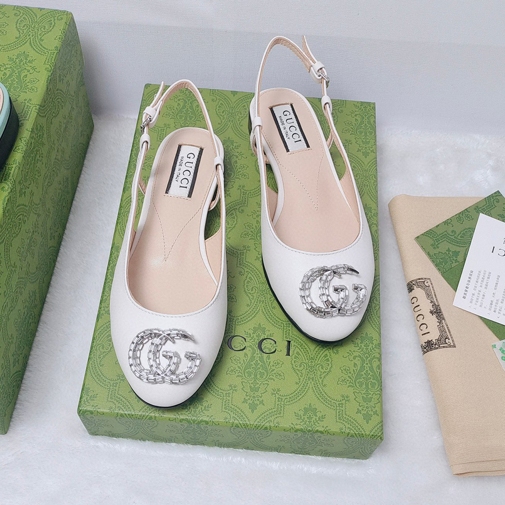 Gucci Leather Flats  Slide Sandal (Replica)