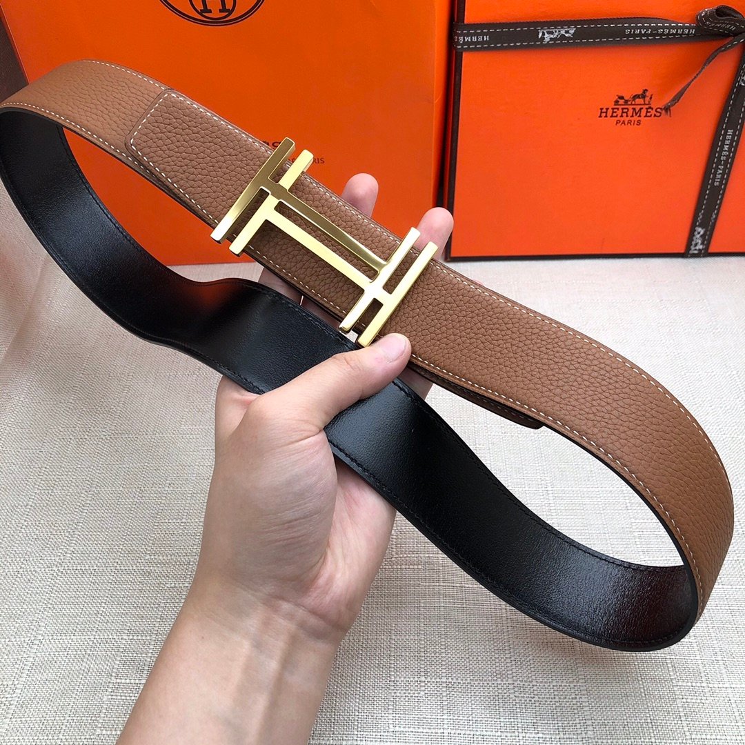 Hermes H Belt Buckle & Reversible Brown For Women, Women Belt 380MM