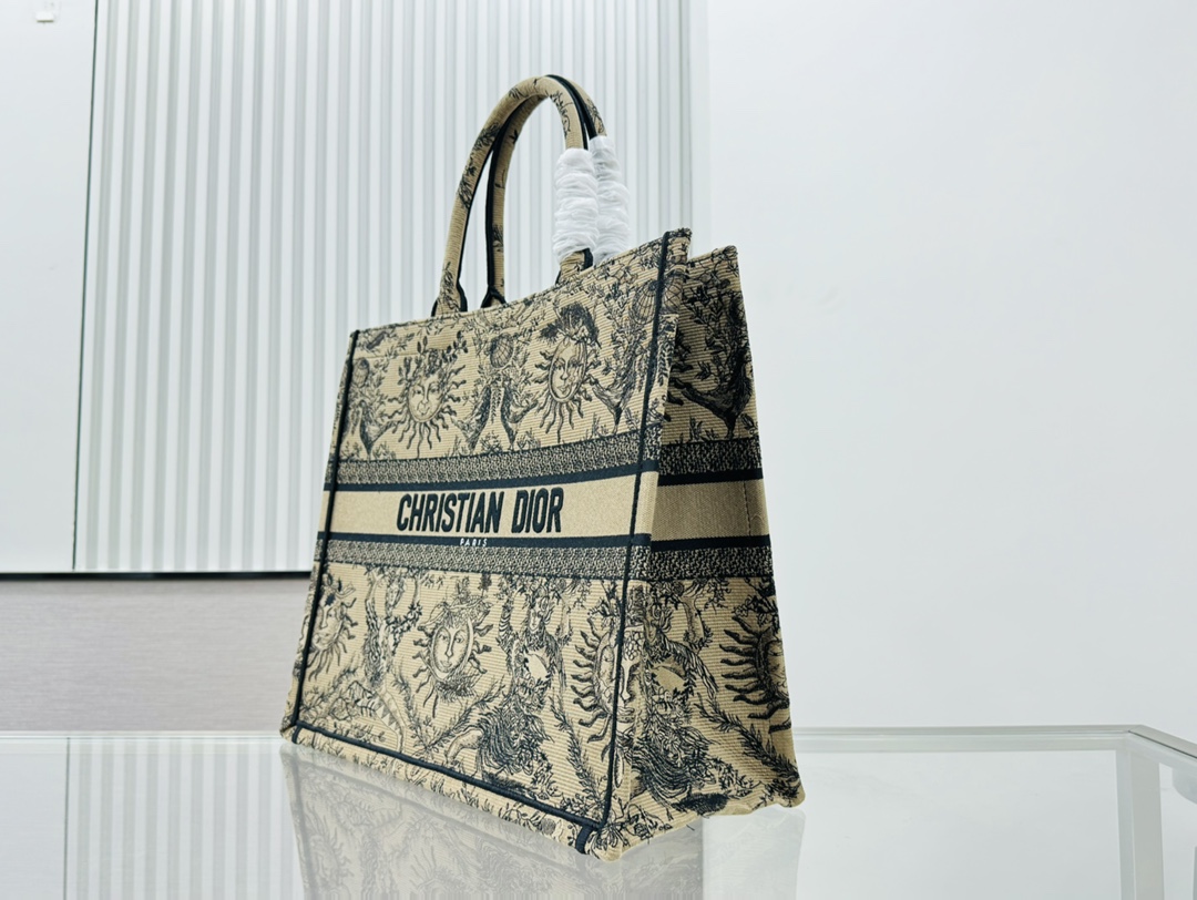 Dior Book Tote Embroider Large Shoulder Bag Handbag