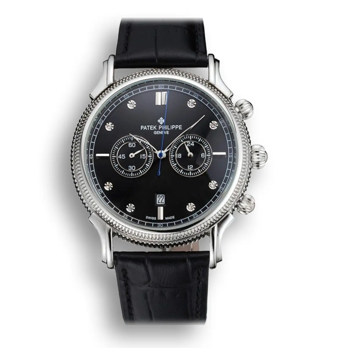 Chronograph Black Dial With Diamonds 40 mm, Stainless Steel