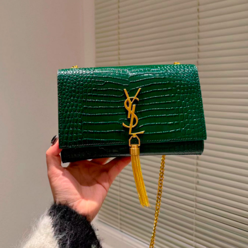 Saint Laurent YSL Kate Tassel Crocodile Leather Shoulder Bag (Replica)