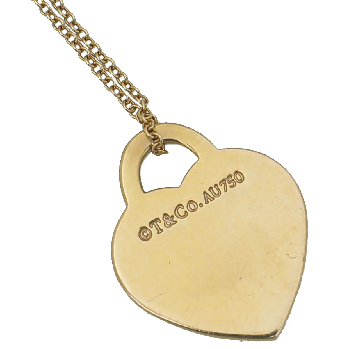 Tiffany & Co 18K Pink Gold Heart Tag Pendant Necklace