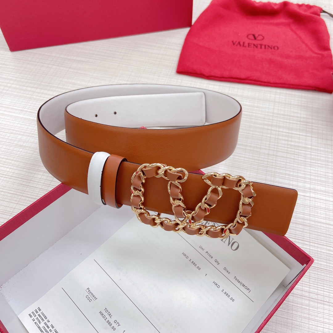 Valentino Leather Belts 1:1 Mirror Version