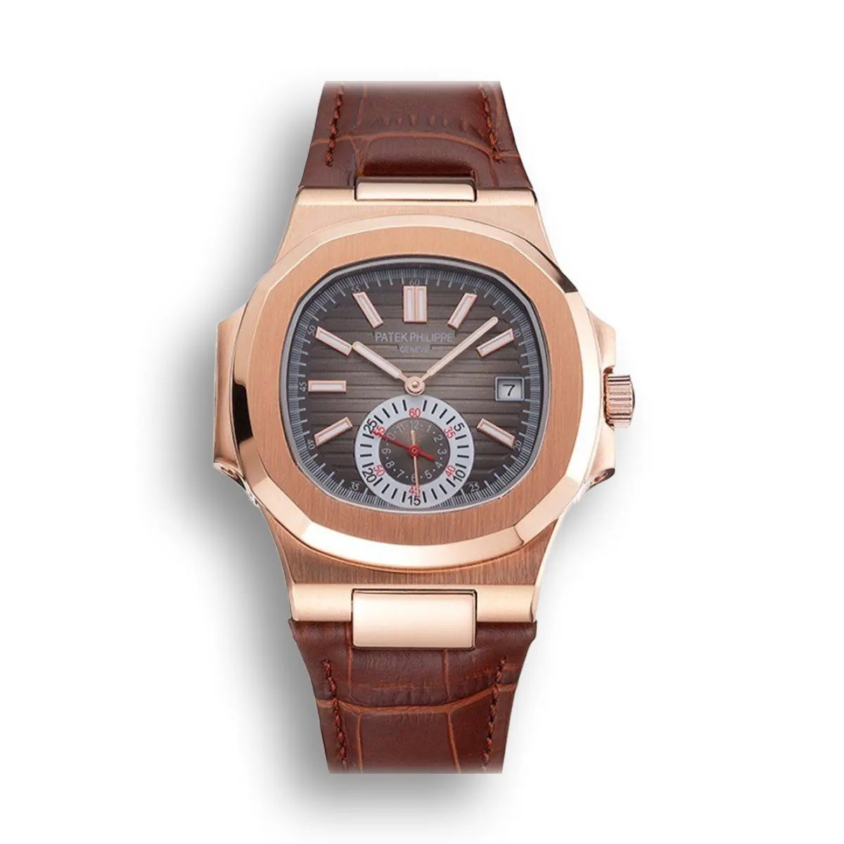 Nautilus 5980R-014 Dial Silver 40 mm, Rose Gold Plated