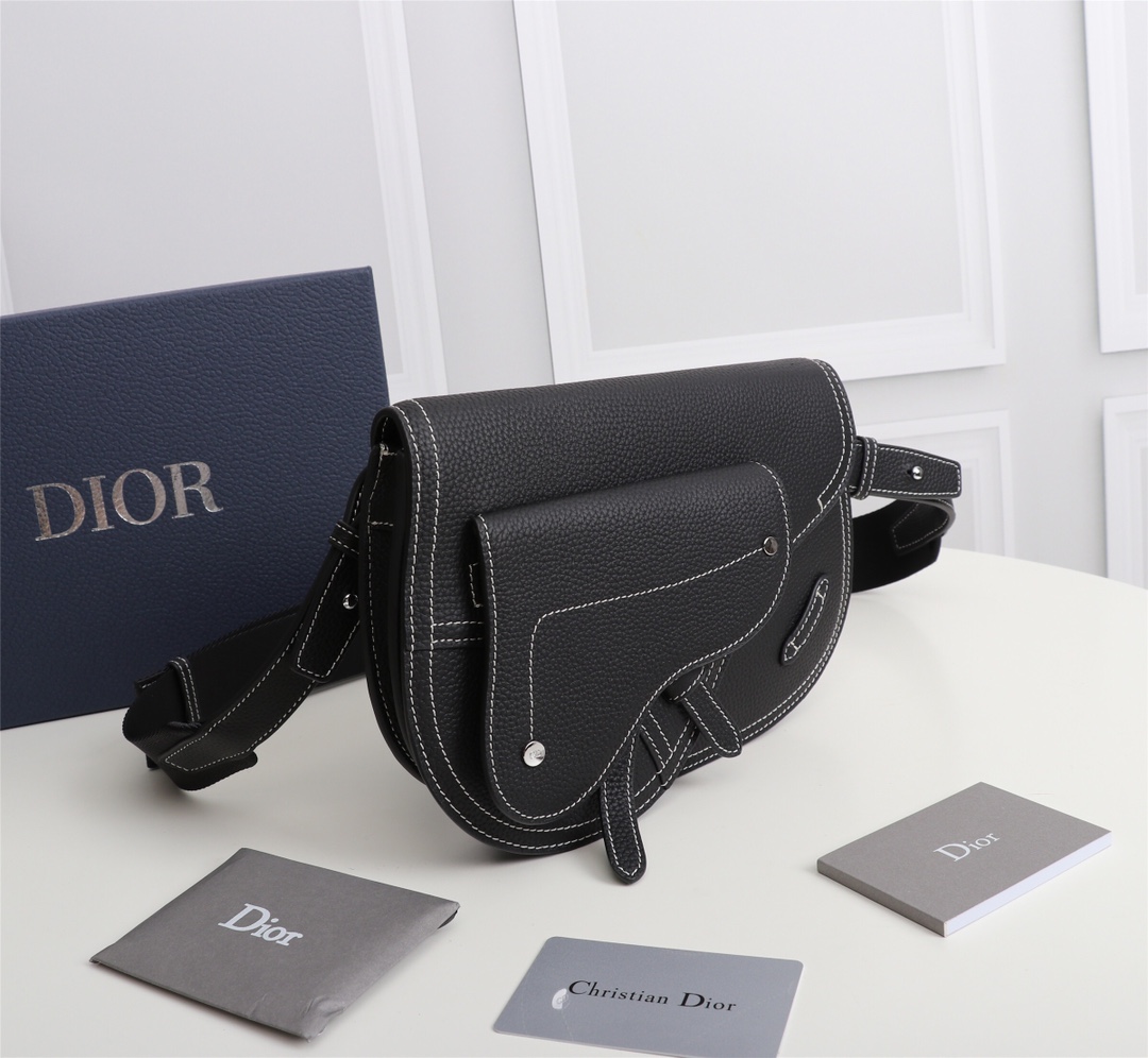 DIOR Saddle Men  Embroidery Crossbody Bag 10A(Replica)
