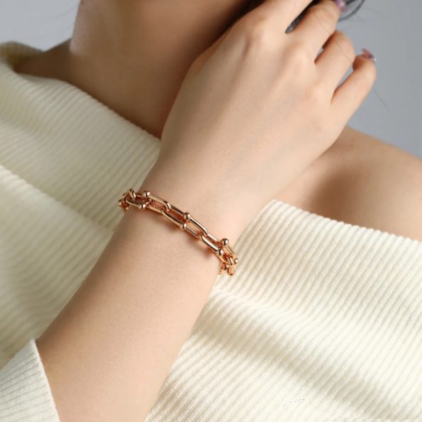 Tiffany Bracelet Replica, Link Bracelet, White Gold& Gold& Rose Gold