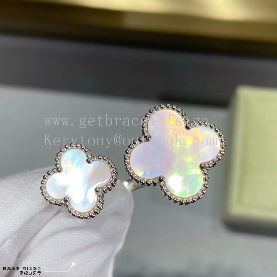 Van Cleef Arpels Magic Alhambra Between the Finger Ring Yellow Gold and White Gold