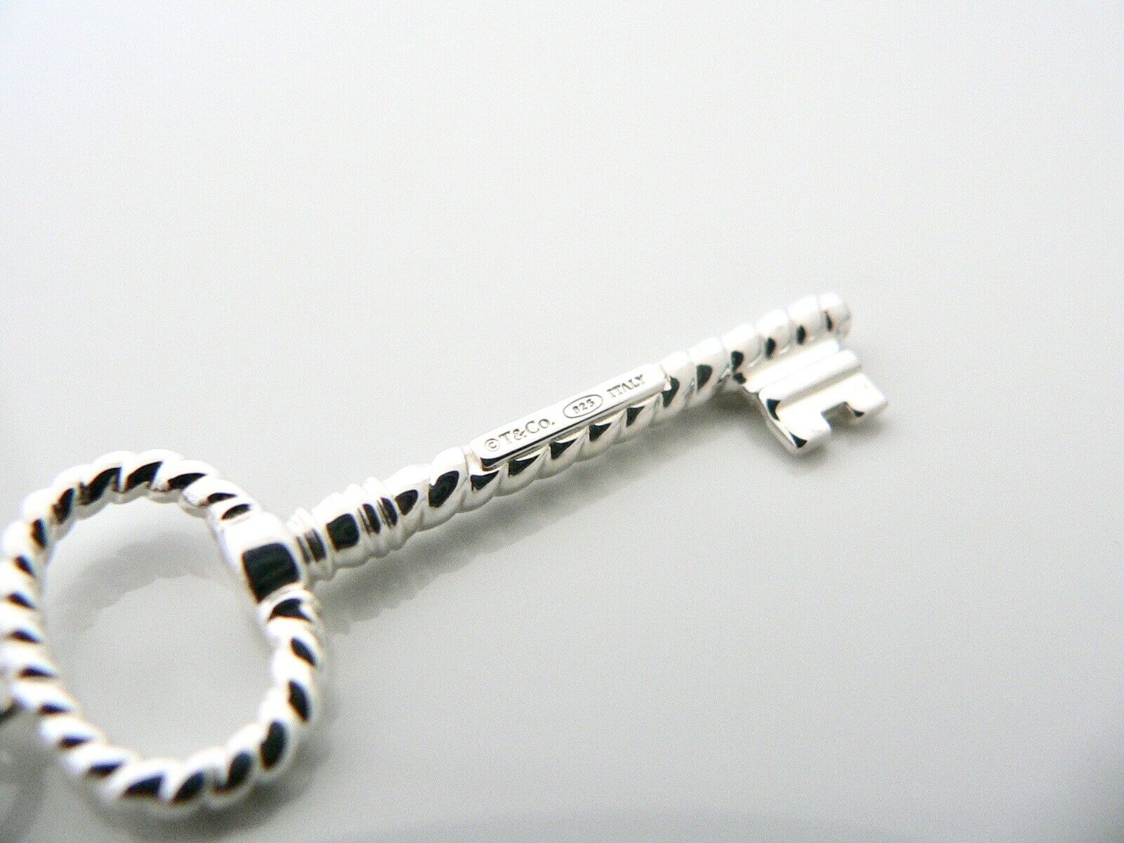 Tiffany & Co Twist Oval Key Necklace Pendant Charm Chain Love Gift Silver T & Co