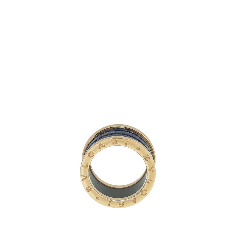 Bvlgari 18K Rose Gold Blue Marble b Zero1 Band 4 Ring 54