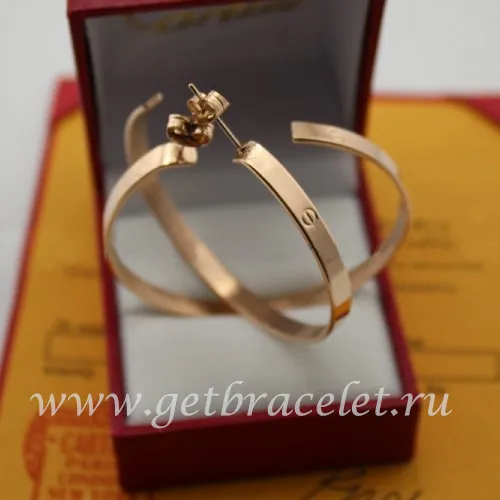 Fake Cartier Love Earrings Pink Gold