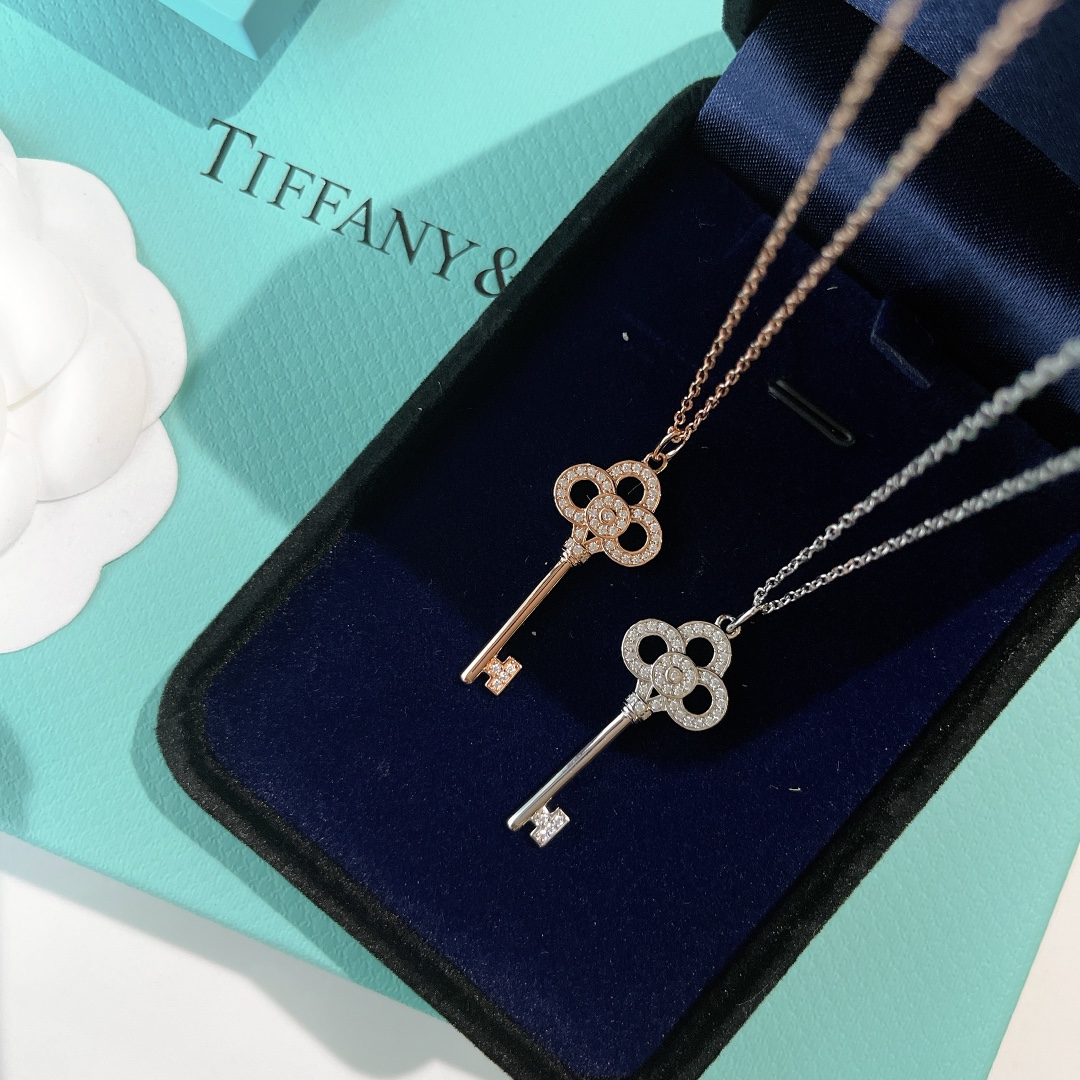 Tiffany Keys Crown Key, Rose Gold & White Gold