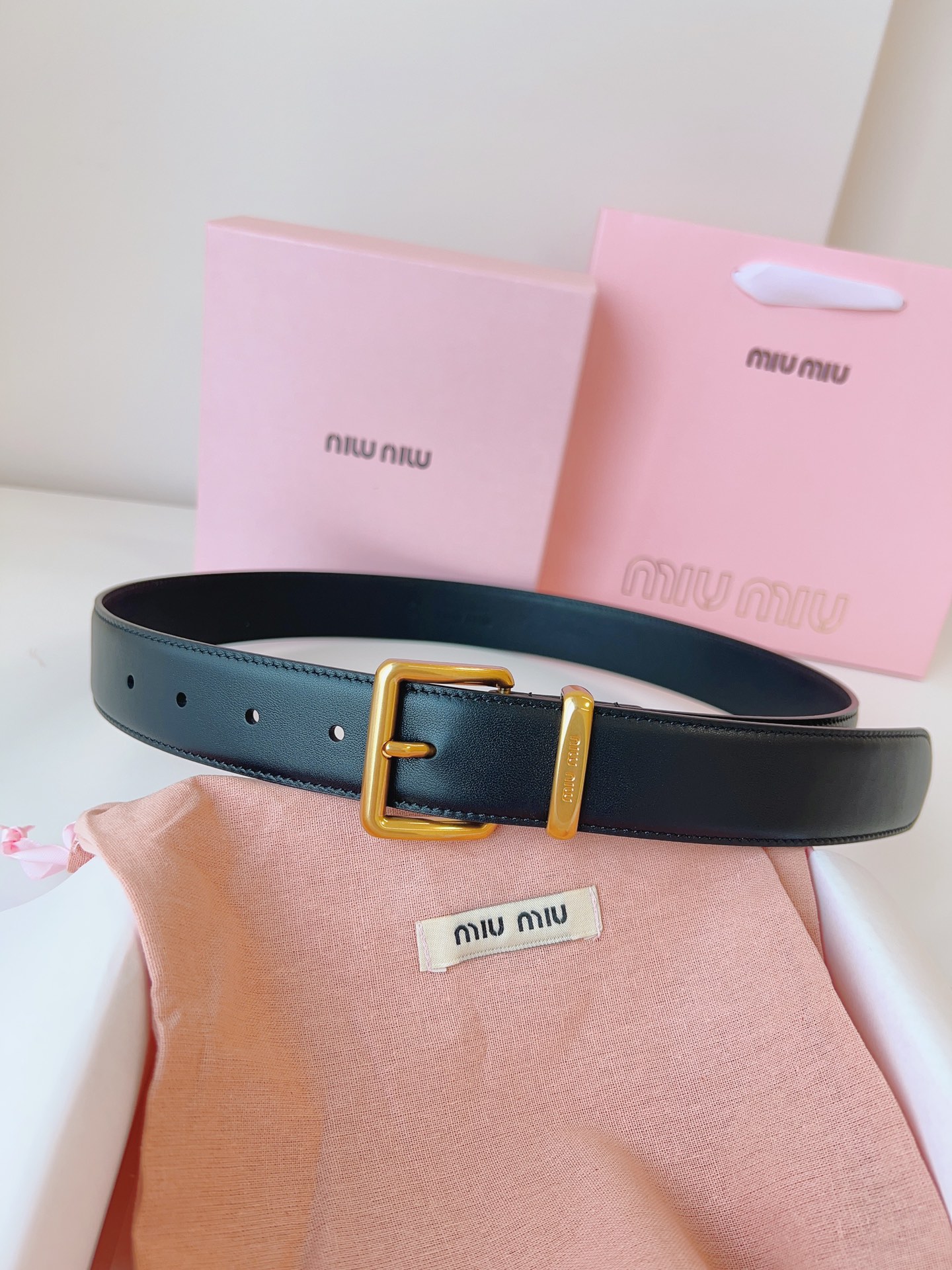 MiuMiu Leather Belts 1:1 Mirror Version