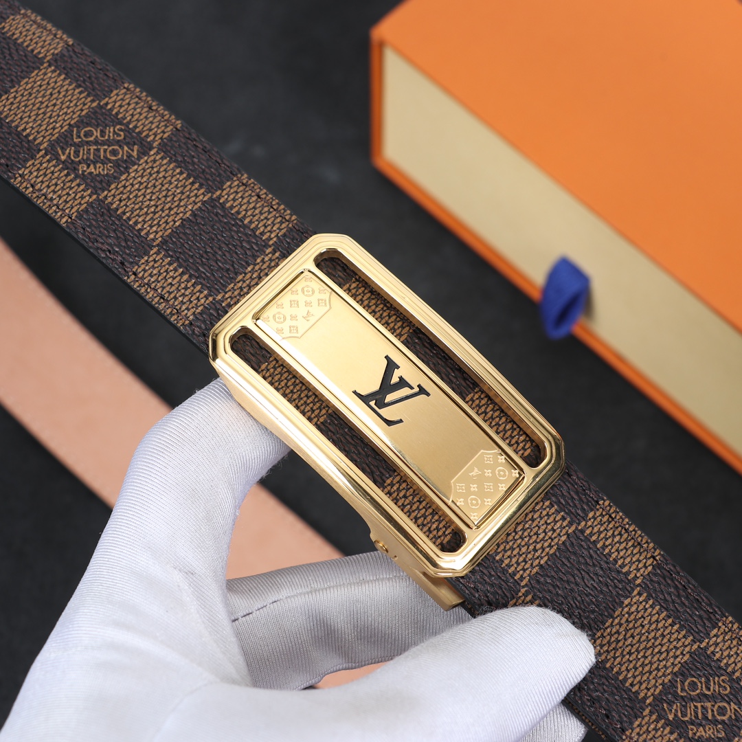 Louis Vuitton LV Leather Belts 1:1 Mirror Version