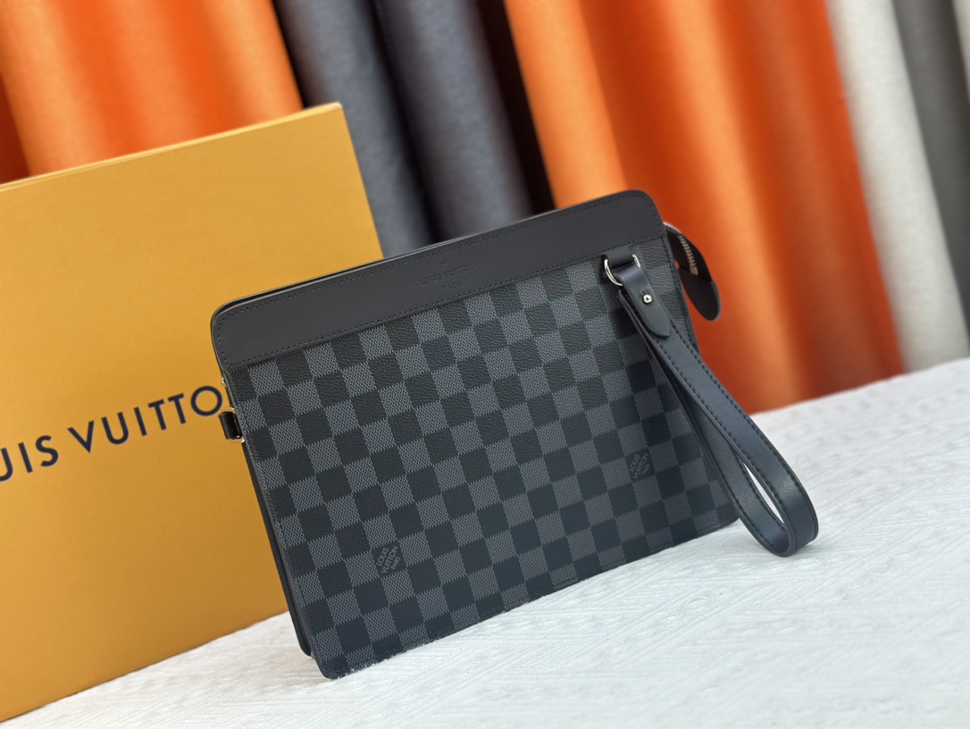 Louis Vuitton Pochette Jour Monogram Eclipse M82080 Clutch Bag Handbag