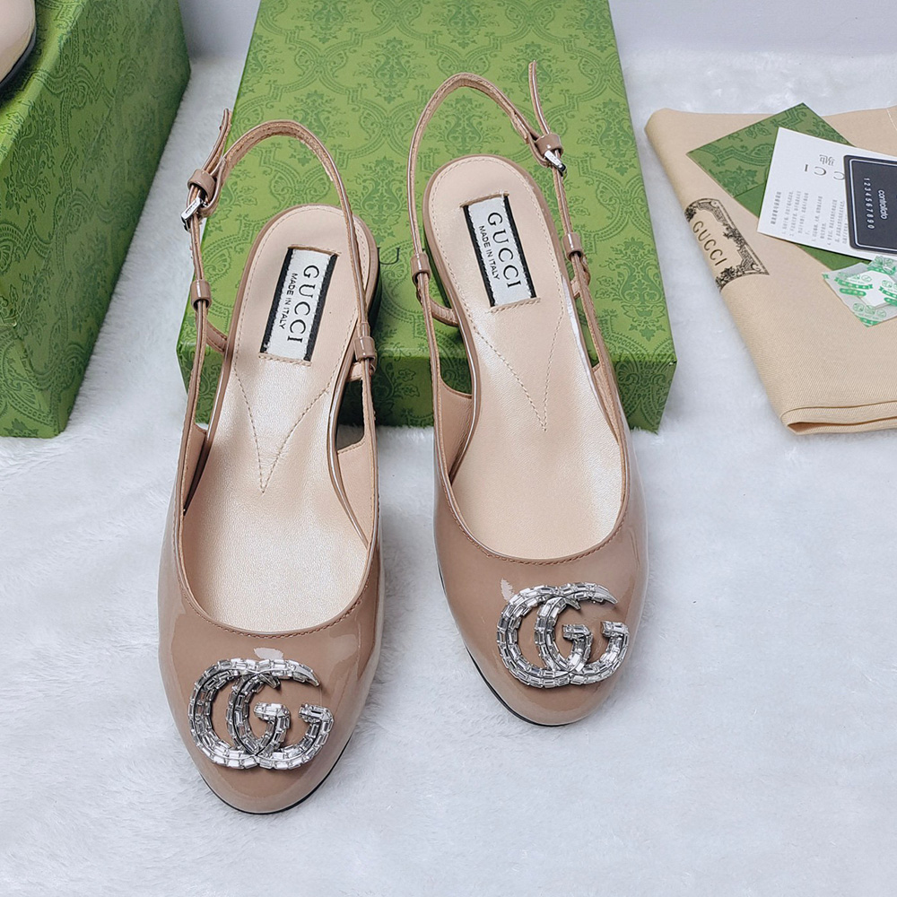 Gucci Leather Flats  Slide Sandal (Replica)