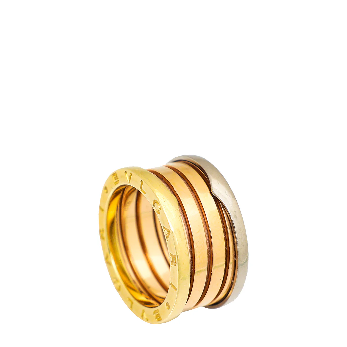 Bvlgari 18K Tricolor B.Zero1 4 Band Ring 55