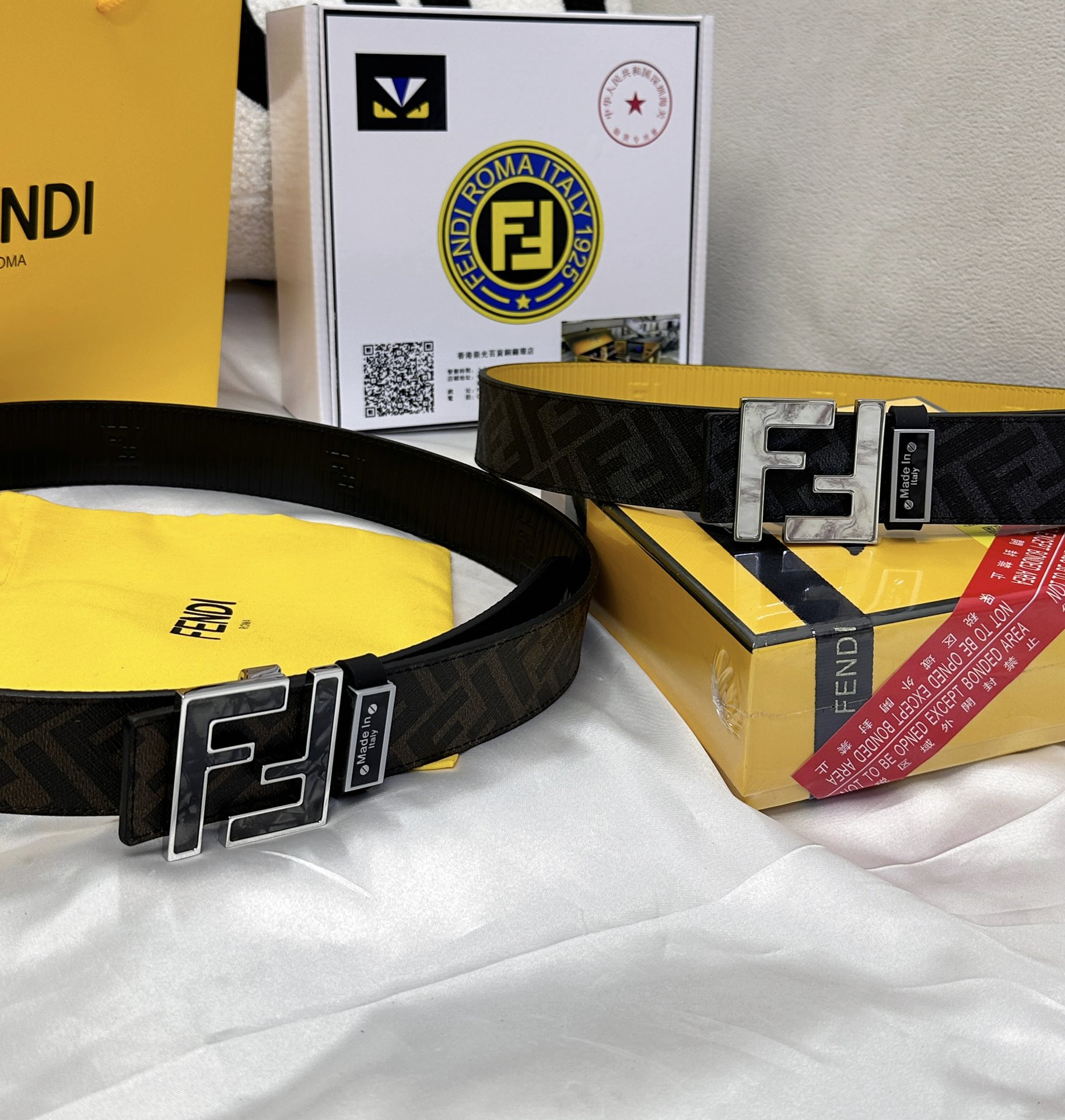 Fendi Leather Belts 1:1 Mirror Version