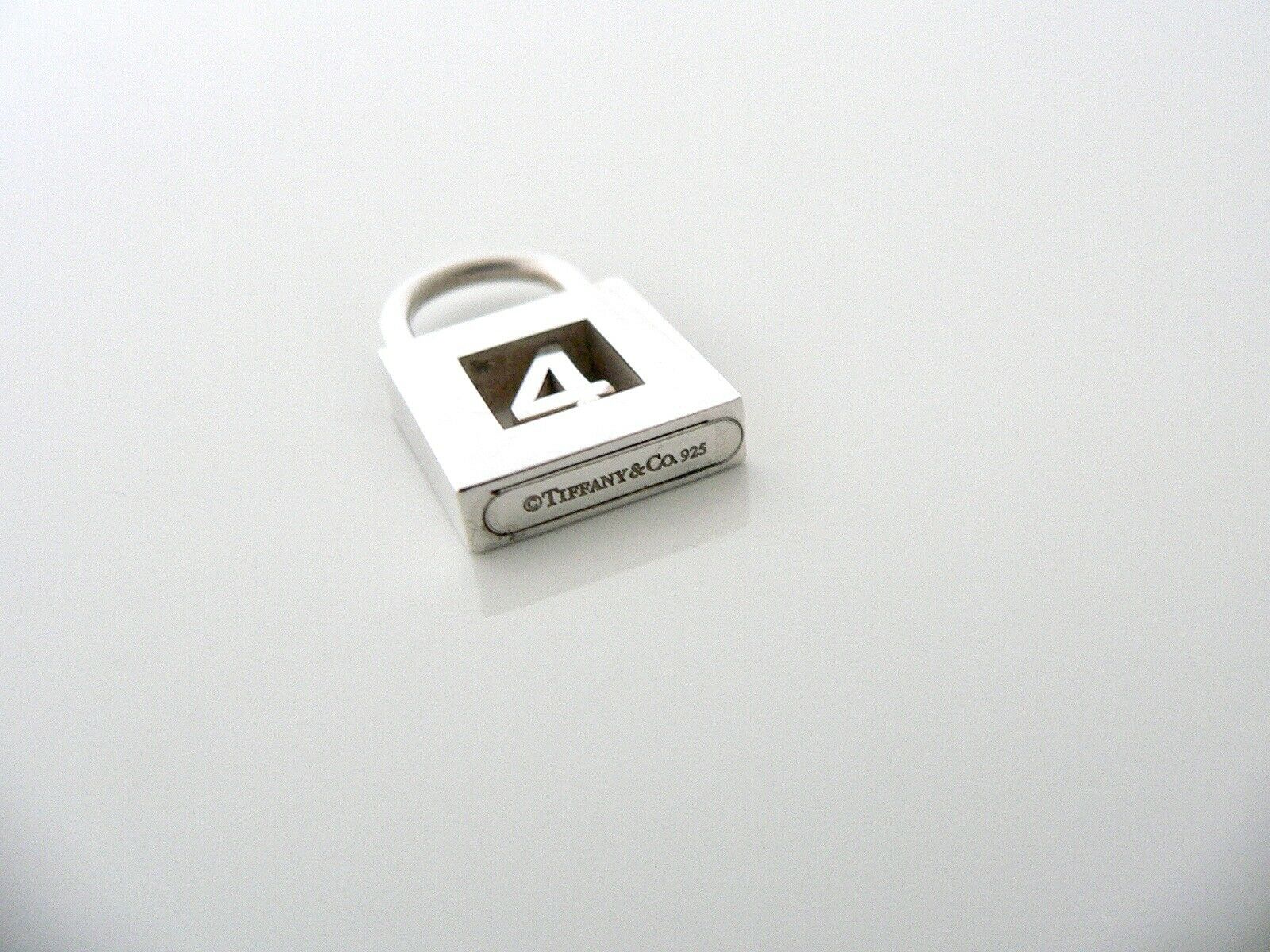 Tiffany & Co Number 4 Padlock Charm Pendant 4 Necklace Bracelet Gift Love Silver