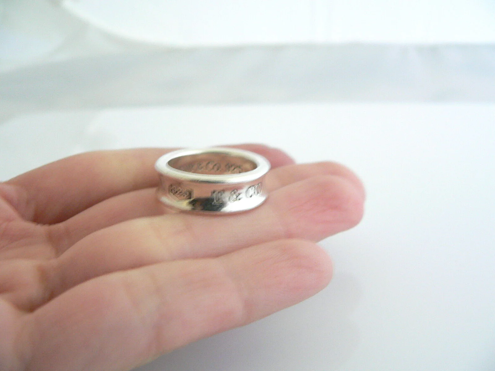 Tiffany & Co Silver Ring 1837 Circle Band Sz 5.75 Love Promise Gift Statement