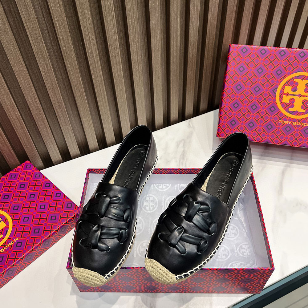 Tory Burch Leather Comfortable Fisherman Shoes   Sandals Slide (Replica)